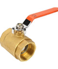 Heavy Duty Brass Ball Valve DN40 For Kickin Up Water Oil And Gas Flow Pro Grade Plumbing Fitting Built Tough For Residential And Commercial HVAC Shutoff Control Jobs with orange handle.