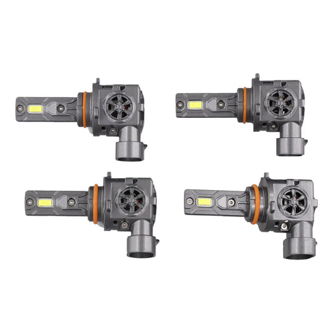 9005 9006 LED Bulbs Combo With 100000 Lumens Ultra Bright Daylight 6500K True One To One Mini Halogen Size Plug And Play Pack Of 4