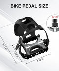 Durable Bike Pedals With Toe Cages And Straps For Road Peloton Mountain And MTB Bikes Toe Clip Pedals Size Diagram