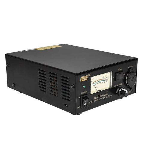 Beefy 13.8V DC Ham Radio Bench Power Supply, Fixed 30A Output, Desktop Switching Converter With Display, 110V AC Input, front view