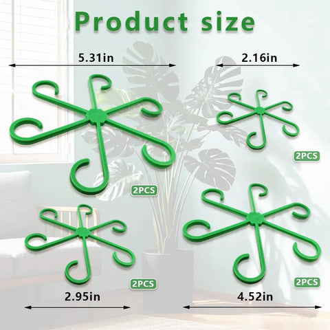 8 Piece Climbing Plant Stem Supports Kit With 4 Sizes Reusable Plastic Garden Stakes For Indoor Outdoor Plants Flower Growth Accessories Stem Holders For Thriving Growth