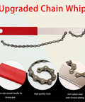 All In One Cassette Removal Tool Kit With Chain Whip, Freewheel Remover, And Lockring Extractor shows upgraded chain whip with red handle.