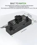 Electronic Control Unit Module For Lawn And Garden Tractors And Equipment X300 X300R X304 X305R X310 X320 X324 X340 X360 X500 X520 X530 X534 X540 X590 Direct Replacement With Easy Plug And Play And Enhanced Safety, front view with dimensions