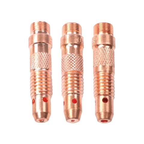 Copper collet bodies from All In One Pro Grade 68 Piece TIG Torch Consumables Kit For TIG Welding Torch Collet Body Alumina Nozzle And Back Cap