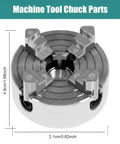 Top Tier Heavy Duty Four Jaw Mini Lathe Chuck Kit featuring zinc alloy, 4.8cm diameter, for metal or wood fabrication.
