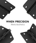 Collage of Four Three Pack Of 304 Stainless Steel Door Hinges In Matte Black With Non Removable Pin Heavy Duty Ball Bearing 3.5 Inch