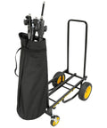 Durable Handle Bag with Rigid Bottom for R8 R10 R12 Multi Carts, Quick Release Buckle, 600D Polyester, Black, on cart