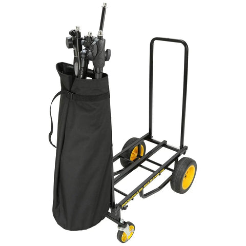 Durable Handle Bag with Rigid Bottom for R8 R10 R12 Multi Carts, Quick Release Buckle, 600D Polyester, Black, on cart