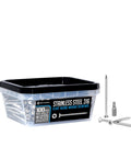 Heavy Duty 10 X 3 Inch Type 316 Marine Grade Stainless Steel Wood Screws With Torx T25 Flat Head in a transparent pack with screw details.