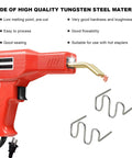 Hot Staples Welding Rods Kit, 1000 pcs wave-style staples and red welding gun for plastic repair