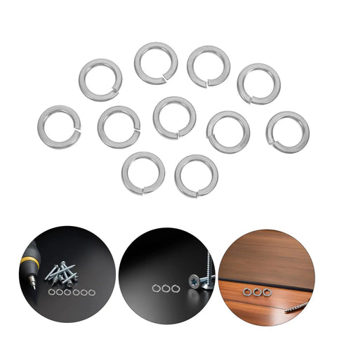 Stainless Steel Split Lock Washer Kit, 100 Pieces, Heavy Duty Washers for Bolts and Screws, Marine Grade And Vibration Resistant, Silver Spring Lock Washers for Car Assembly And Industrial Use on screws