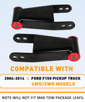 Ford F-150 2004-2014 Rear 2 to 3 Inch Lowering Drop Shackles Bolt On Leveling Kit 2WD Adjustable Shackle Easy Install