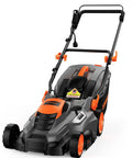 Corded Lawn Mower With 16 Inch Cut And 13 Amp Motor Five Height Settings Easy Vertical Fold Storage Two In One Mulching And Bagging