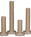 Hardcore PEEK Plastic M3 Metric Phillips Pan Head Screw Assortment Kit With Hex Nuts And Washers featuring four screw lengths.