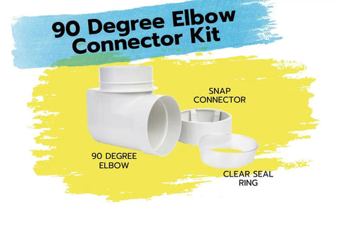 Dryer Vent Connector Kit 90 Degree Vent Hose Elbow for Tight Spaces Space Saving Dryer Vent Elbow DIY Toolless Install