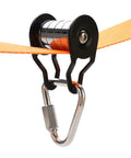 Five Roller Slack Line Slider Heavy Duty Zip Line Pulley for Kids Outdoors Smooth Glide Up To 440 Lb Capacity side view