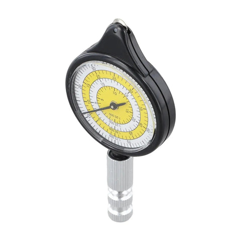 Map Distance Meter Wheel, Mechanical Route Measurer for Curved Paths, Cartography Tool, 95 x 45 x 12 mm, Black with yellow dial.