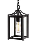 Large 14 Inch Outdoor Pendant Light With Adjustable Chain In Black Exterior Finish And Clear Glass For Porch Foyer Gazebo Patio Dope Modern Hanging Lantern Weatherproof Outdoor Lighting