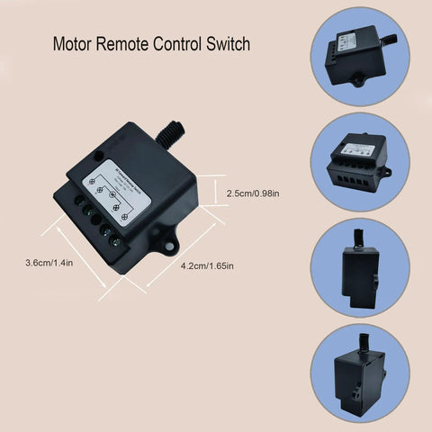 Wide Voltage Wireless Remote Actuator Controller 12V To 24V, shown with dimensions, ideal for industrial use, black.