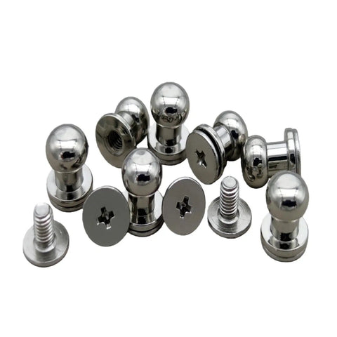 Top Shelf Built Tough Solid Brass Button Studs And Chicago Screws Includes 12 Sets Of 6Mm Round Head Leather Rivets Killer for belt repairs.