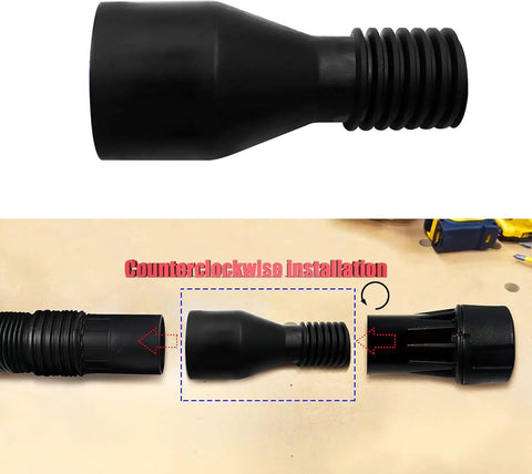 Hose Adapter For Dust Collection System Plug And Play Compatible With DWV9000 Universal Connector Replacement Part For Dust Collector Attachment Easy Install And Secure Fit, black plastic