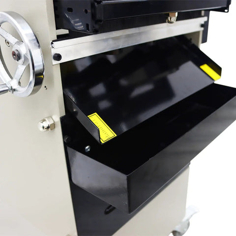 Side view of Pro Grade Semi Auto PCB Cutting Machine For Lead Wires And Redundant Pin Cutting PCB Foot Cutter Tool with black tray