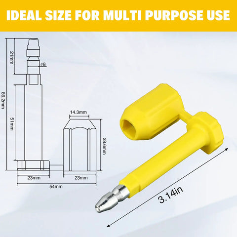 Heavy Duty Bolt Seals Yellow Bulk 100 Pack Built Tough Cargo Container Shipping Tamper Evident Locks With Numbered Sequence For Rock Solid No Sweat Warehouse Security