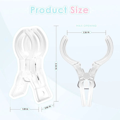 Clear 12 Pack Large Balloon Arch Clips Set For Backdrops And Crafts Transparent three and a half inch heavy duty spring clamps