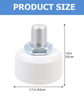 Adjustable Toe Stopper For Roller Skates With Non Slip Rubber Brake Block shown in white, dimensions 1.7in x 1.9in