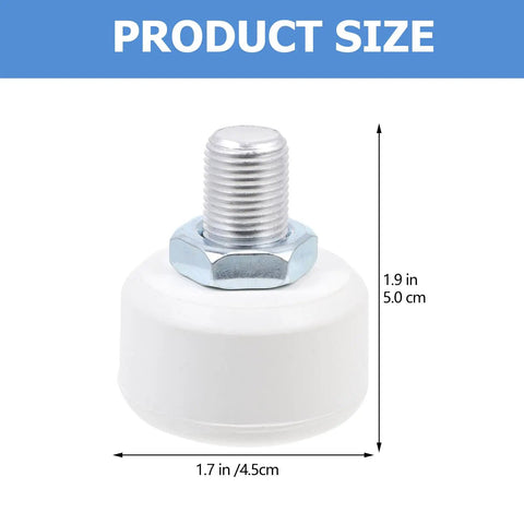 Adjustable Toe Stopper For Roller Skates With Non Slip Rubber Brake Block shown in white, dimensions 1.7in x 1.9in