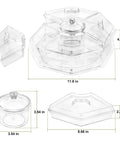 Bar Ready Ice Serving Lazy Susan With Four Removable Dishes And Smooth Rotating Tray For Condiments, Fruit, Salad And Party Garnish