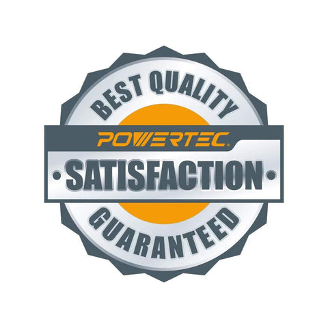 PowerTEC satisfaction-guaranteed badge logo with Best Quality text and orange center (front view)