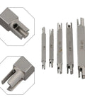 Grab This Awesome 5 Piece Broken Head Taps Set With Double Ended Design To Extract Screw Threads For M3 M5 M6 M8 And M10 Sizes Made From Durable Alloy Steel Perfect For Auto Repair Or Home Workshop DIY Tasks Today, alloy steel extractors
