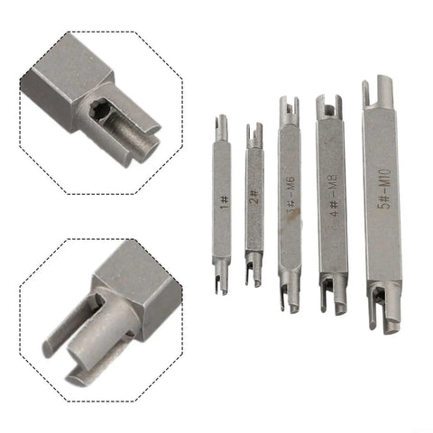 Grab This Awesome 5 Piece Broken Head Taps Set With Double Ended Design To Extract Screw Threads For M3 M5 M6 M8 And M10 Sizes Made From Durable Alloy Steel Perfect For Auto Repair Or Home Workshop DIY Tasks Today, alloy steel extractors