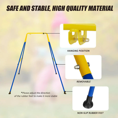 Heavy Duty Metal A Frame Swing Stand For Baby With Foldable Frame Indoor Outdoor Hammock Chair Stand Non Slip Feet