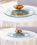 Lazy Susan Turntable Bearing For Large Round Dining Tables, Super Sturdy Tempered Glass Rotating Tray, 31 To 47 Inch Diameter