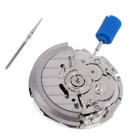 Metal Mechanical Watch Movement Spare Part Complete Set with gear, screws visible for horology hobbyists and repair enthusiasts