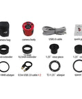 Accessories of Cooled Color Astronomy Camera For Dope Deep Sky Imaging With 20.18 MP CMOS Sensor And USB 3.0, including cables and adapters.