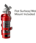 Heavy Duty Compact Fire Extinguisher For Cars Trucks Race Rigs Clean Halotron Formula showing included wall mount.