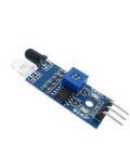 Infrared Obstacle Avoidance Sensor Module Kit, close-up view showing reflective photoelectric 3-wire design for Arduino smart car robot use.