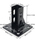 4 Pack 2020 Aluminum T Slot Floor Mount Base Bracket Corner Connector heavy duty carbon steel anchor kit with M6 bolts detail image.