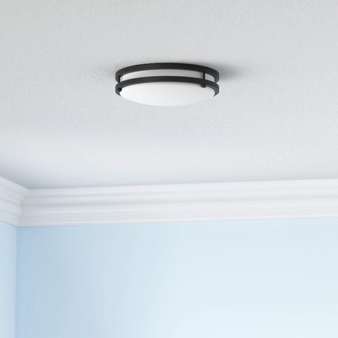 10 Inch Flush Mount LED Ceiling Light Dimmable 2200 Lumen 24W 3000K 4000K 5000K Black Two Pack Ideal For Bedroom Kitchen Hallway Bathroom Easy Install