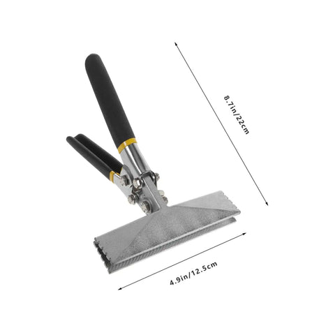 Two Pack Manual Sheet Seamer With Double Handle For Metal Flattening And Hemming, Duckbill Pliers Style Hand Tool, size dimensions visible