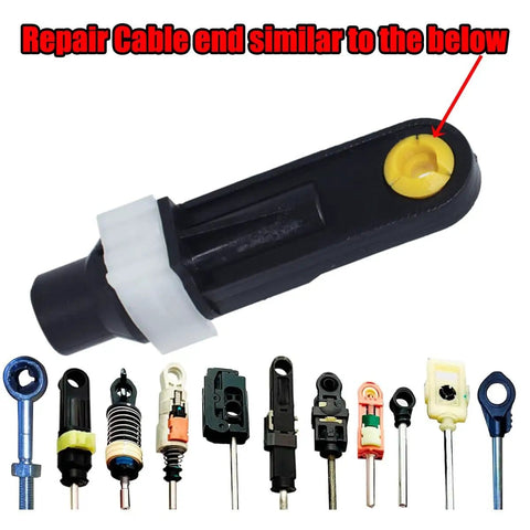 Two Piece Automatic Transmission Shift Cable Bushing Repair Kit for Buick Encore, Ford Edge; comparison of linkage end designs