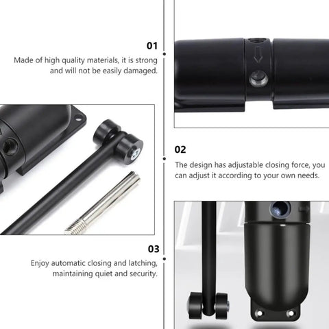 Self Closing Screen Door Closer With Adjustable Closing Force Easy Install No Fuss Heavy Duty Stainless Steel Nylon Gate Closer