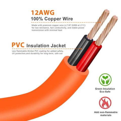 Close-up of 12AWG copper wire with PVC insulation from 7in1 Solar Panel Connector Kit MC4 To DC 6.5x3.0mm 5.5x2.1mm 3.5x1.35mm DC8.0x2.0mm