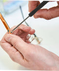 All In One Eyeglass Repair Kit With Screws And Tools For Quick Fixes On Glasses, Sunglasses, And Wire Frame Specs in use