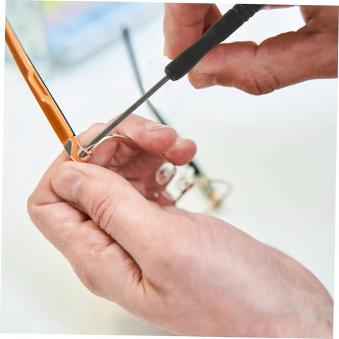All In One Eyeglass Repair Kit With Screws And Tools For Quick Fixes On Glasses, Sunglasses, And Wire Frame Specs in use