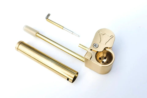 Durable Brass Portable Tar Trap With Longer Stem And Mega Storage Pod Easy Open Closeable Lid Rugged Pro Grade Style All In One Design