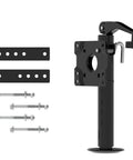 Hella Tough Heavy Duty Swivel Trailer Jack Stand With Bolt On Mount, black steel design with brackets and mounting hardware